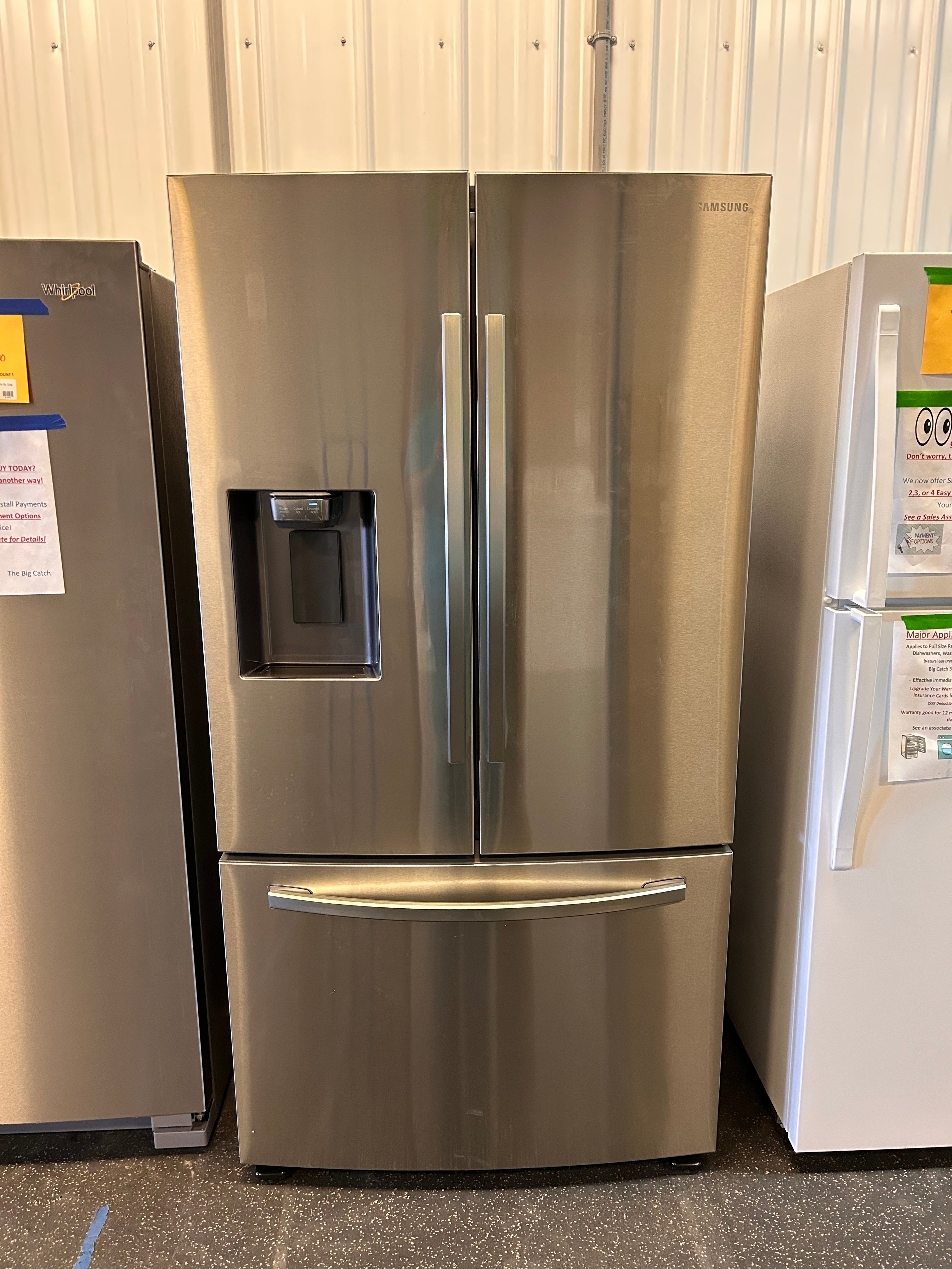 Samsung 27-cu ft French Door Refrigerator with Dual Ice Maker (Fingerprint  Resistant Stainless Steel) ENERGY STAR in the French Door Refrigerators  department at
